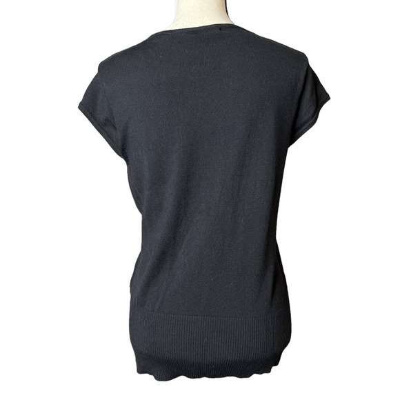 Michelle Nicole Women's Sweater in Black and White Cap Sleeves Size Large - Picture 3 of 6